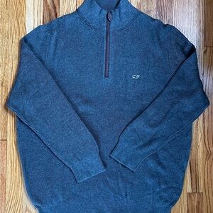 Vineyard Vines Men's Charcoal Quarter-Zip Sweater